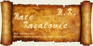 Mate Kasalović vizit kartica